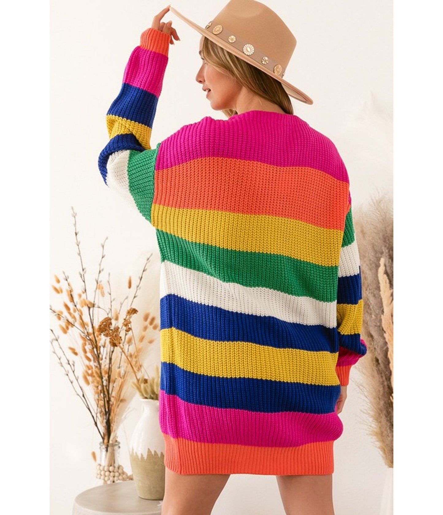 Rainbow Oversized Chunky Cardigan