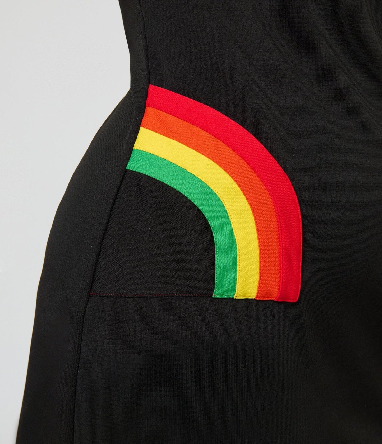 Smak Parlour Plus Size Black & Rainbow Pockets Shift Dress