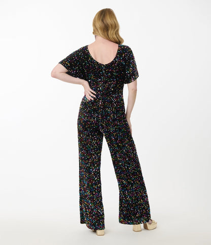 Smak Parlour Rainbow Sequin Wide Leg Jumpsuit