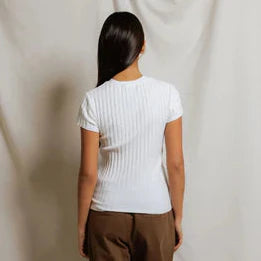 Perfect White Tee Suri Rib Crewneck