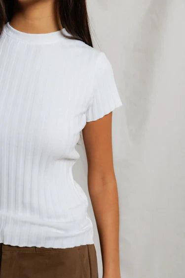 Perfect White Tee Suri Rib Crewneck